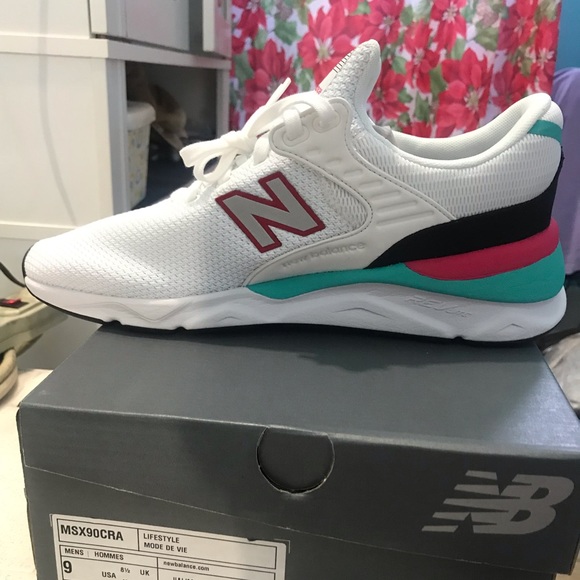 new balance x90 white teal